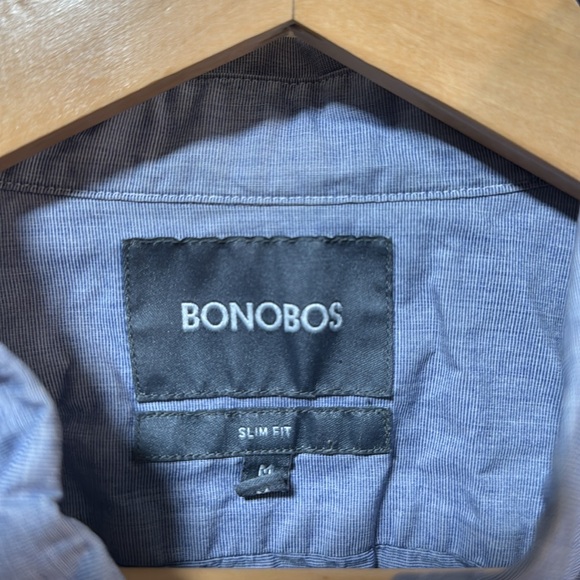 Bonobos blue cotton LS front pocket button down size medium - Picture 2 of 4
